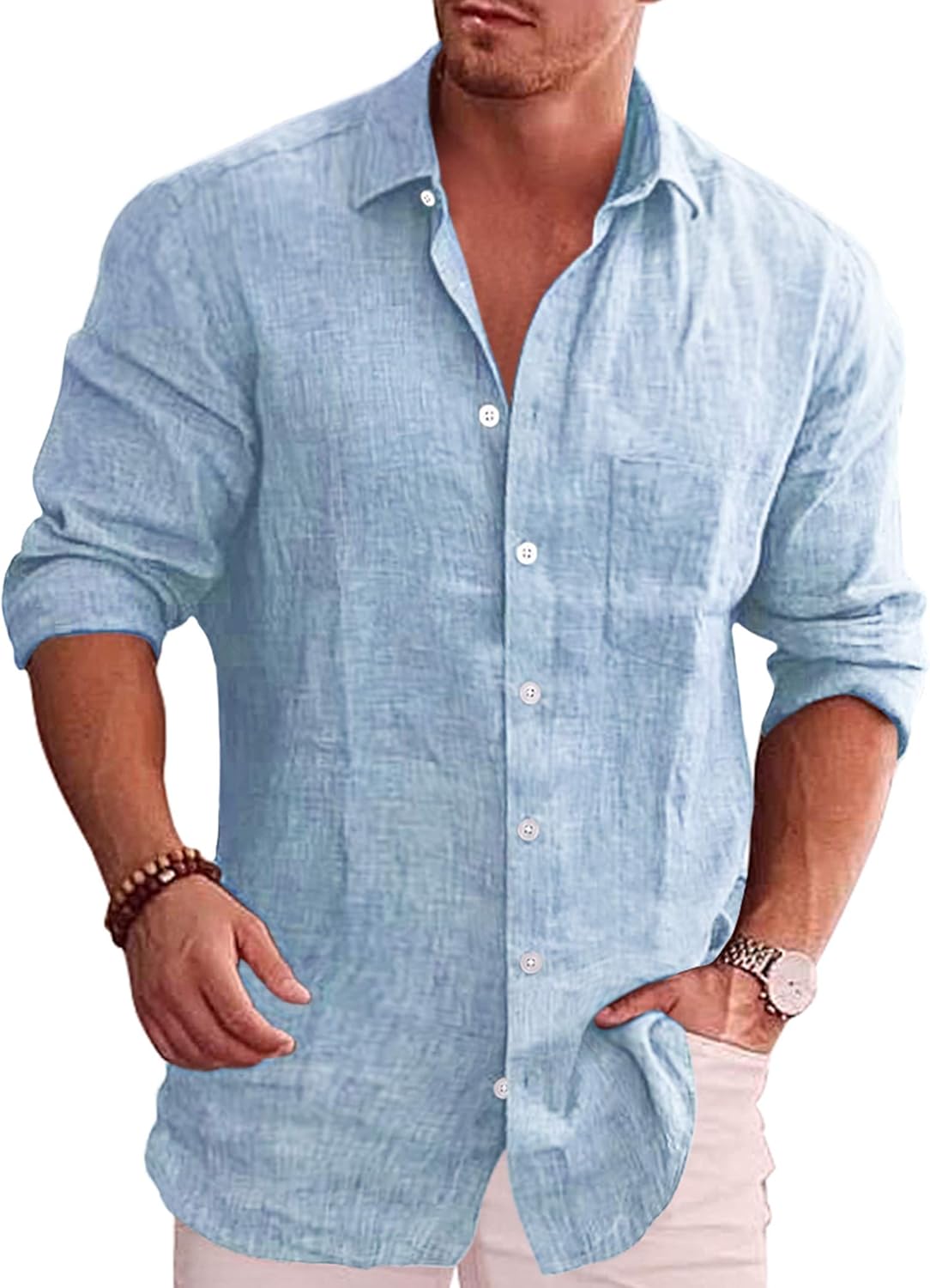 KING SAMP ARTICLE #5303 Linen Blend full Sleeve Shirt