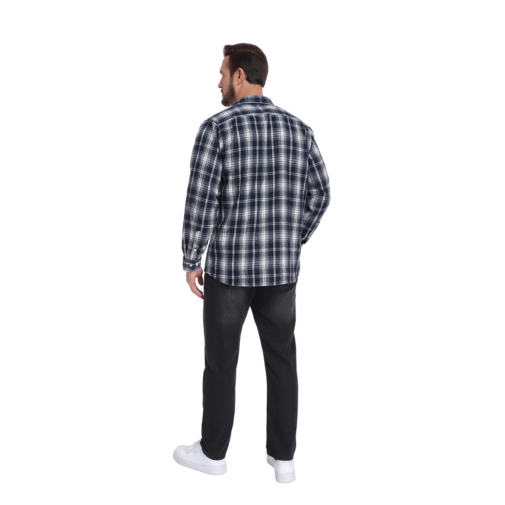 KING SAMP ARTICLE #5314 Mens Flannel Plaid Shirts Long Sleeve Button Down Shirt Casual Shirts Work Shirts for Men