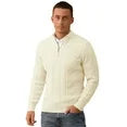 KING SAMP ARTICLE #5317 Mens Quarter Zip Sweater Cable Knit Stand Collar Pullover Casual Thermal Knitwear