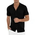 King Samp Article #5319 Mens Casual Button Down Shirt Summer Short Sleeve Cuban Vacation Beach Shirts