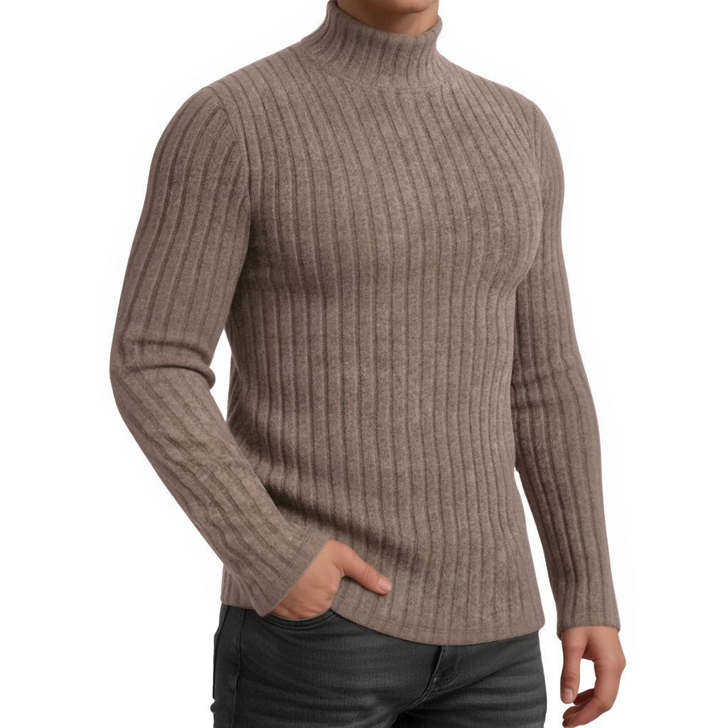 KING SAMP ARTICLE #5321 Turtleneck Ribbed Long Sleeve Shirts for Mens Undershirts Knit Thermal Fitted Basic Tops