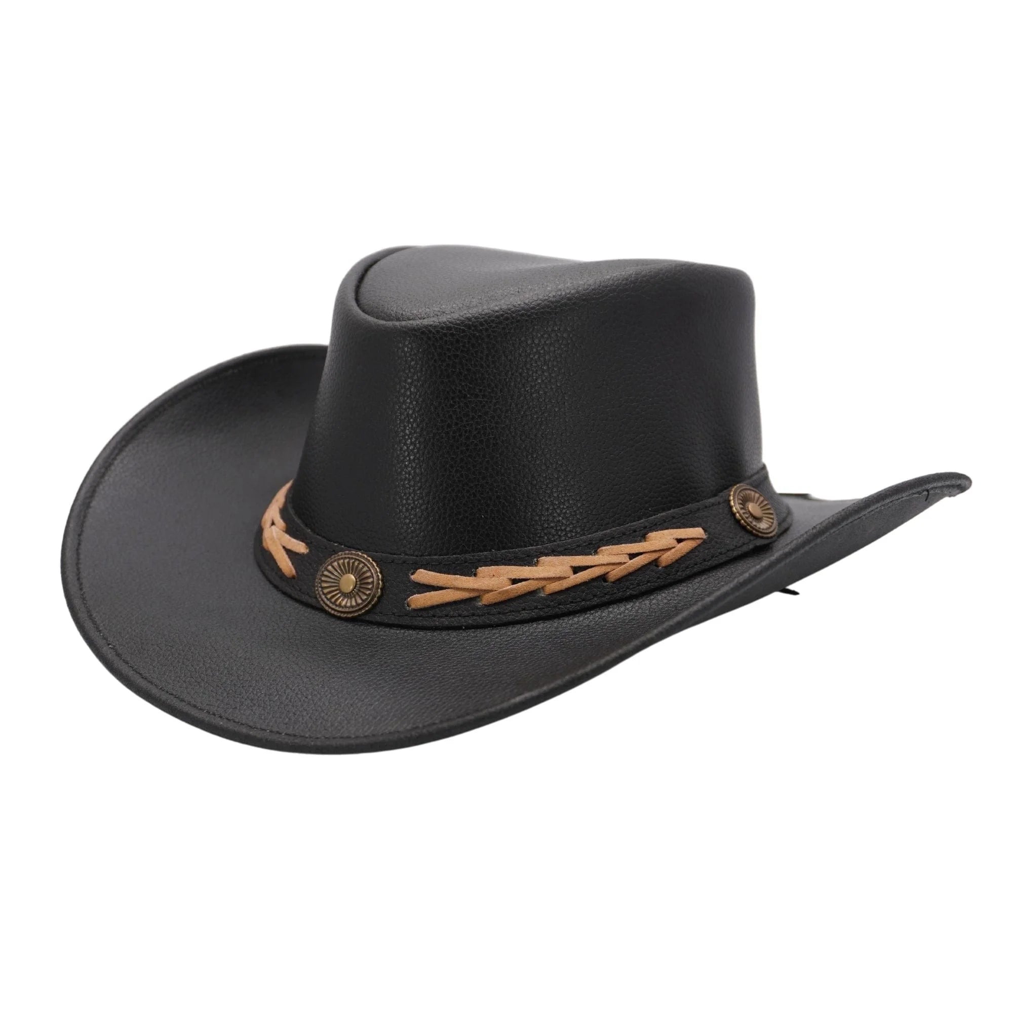 KING SAMP ARTICLE #5331 Premium Australian Style Leather Cowboy Hat | Shapeable Outback Hat for Men and Women